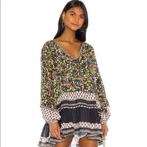 Free People. Gardenia black floral combo. Sz.L